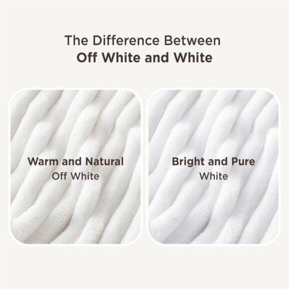 🆕Women Off White 120" x 120"Bedsure Gentle Soft Throw Cute Large Throws Blanket - Picture 10 of 11